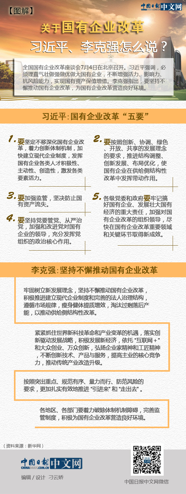 圖解│關(guān)于國(guó)有企業(yè)改革，習(xí)近平、李克強(qiáng)怎么說？